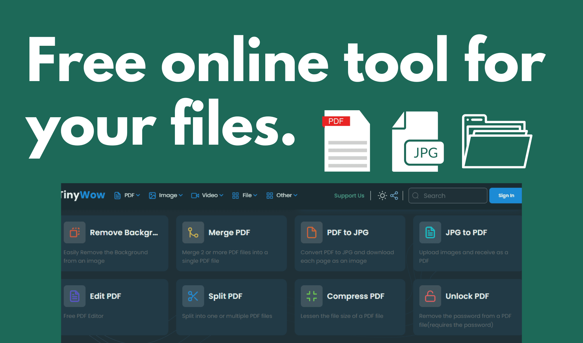 Free and Best online tool for PDF, Images, videos and files.